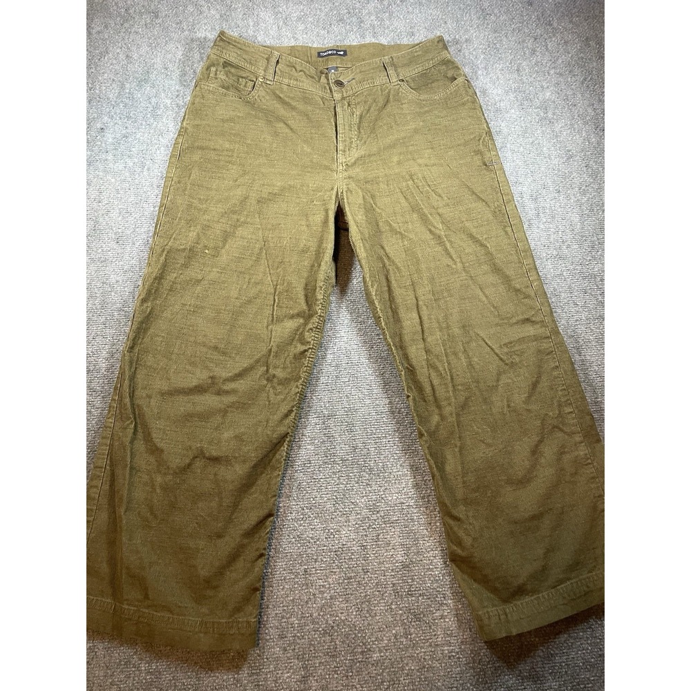 Toad&Co Corduroy Wide-Leg Pants, Women's Green Size 10 Pants, Pockets, Logo